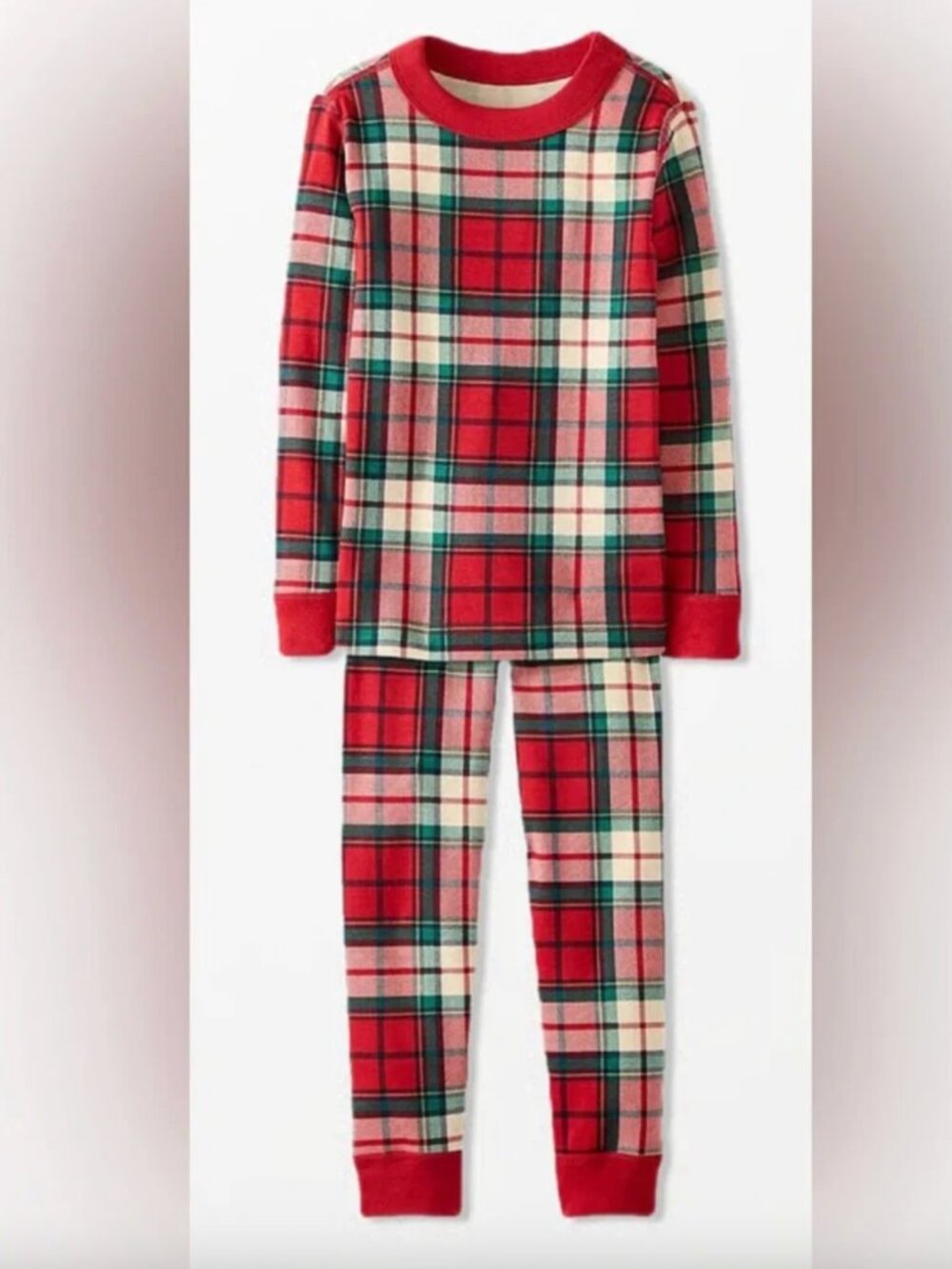 Hanna Andersson HannaJams Long John Pajama Set Family Holiday Plaid - Size 5 110